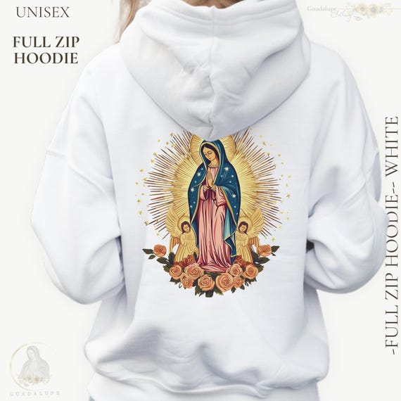 Zip-up Our Lady of Guadalupe Hoodie | Virgin Mary Zip-up