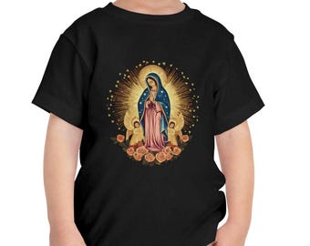 Första kommunionen gåvor Vår Fru av Guadalupe småbarnströja | Jungfru Maria religiös barntröja