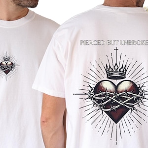 Sacred Heart of Jesus Comfort Colors Tee – Catholic Gift for Men, Father&#39;s Day Gifts, Confirmation, Spiritual Apparel, Unique Religious Gift
