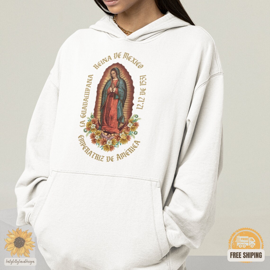 Guadalupe Hoodie Virgen De Guadalupe Sweatshirt Hoodie La - Etsy