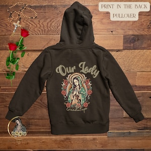 Guadalupe Hoodie, Virgen de Guadalupe Sweatshirt Hoodie, La Guadalupana Hoodie, Catholic Clothing, Catholic Gifts, Religious Holiday