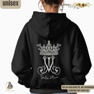 Unisex Miraculous Medal Hoodie, Virgin Mary Hooded Sweatshirt, Sentimental Gifts, Catholic Gifts for Women, Devotional Gifts for Her