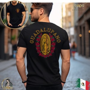 Camiseta Virgen de Guadalupe para hombre, Regalos católicos guadalupanos para él, Camisa de aniversario de Nuestra Señora de Guadalupe, Regalos devocionales Regalos de Navidad