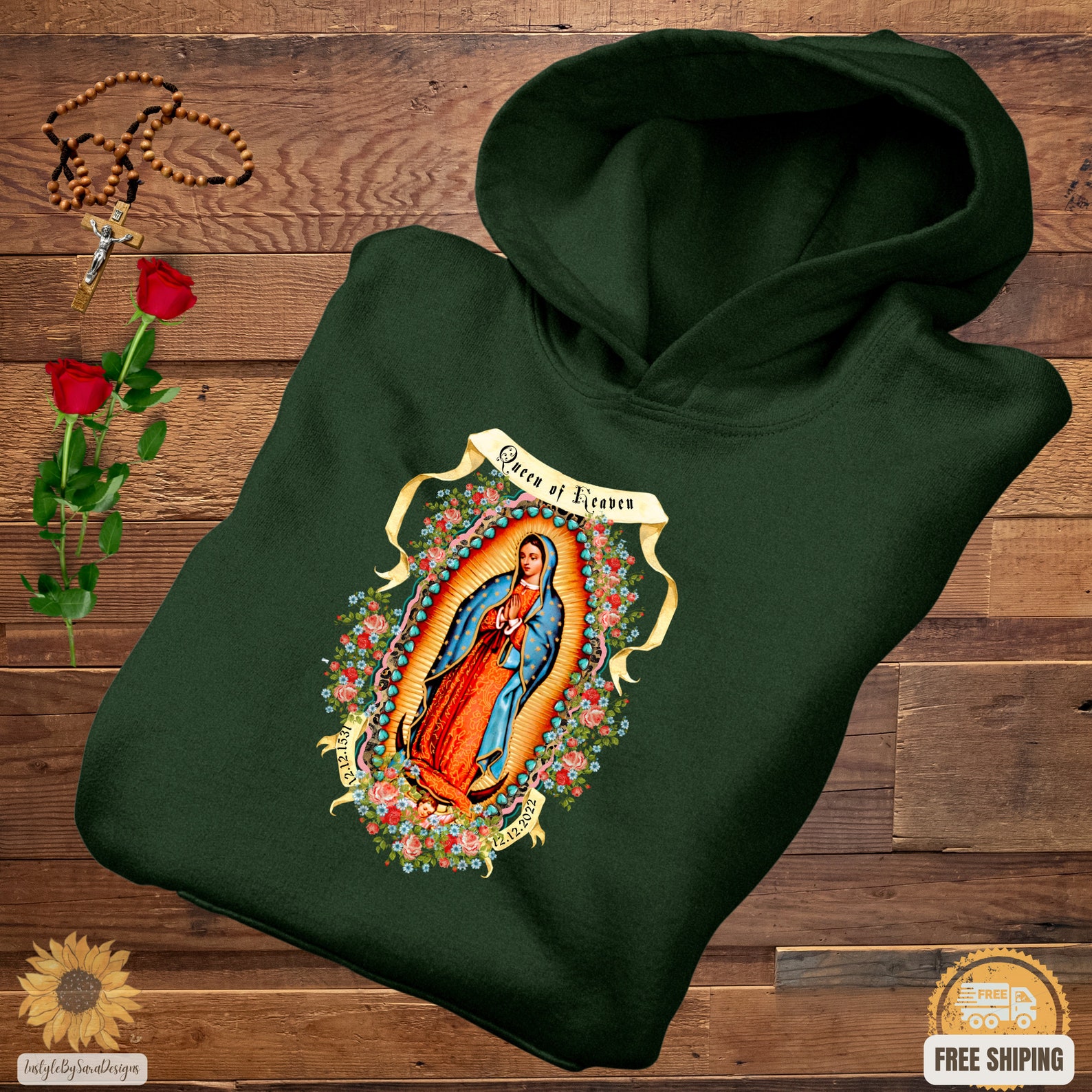 Guadalupe Hoodie Virgen De Guadalupe Sweatshirt Hoodie La - Etsy