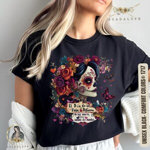 La Catrina Mexican Costume Halloween Shirt, Vintage Boho Style Dia de Los Muertos T-shirt, Mexican Folk Art Day of the Dead Shirt