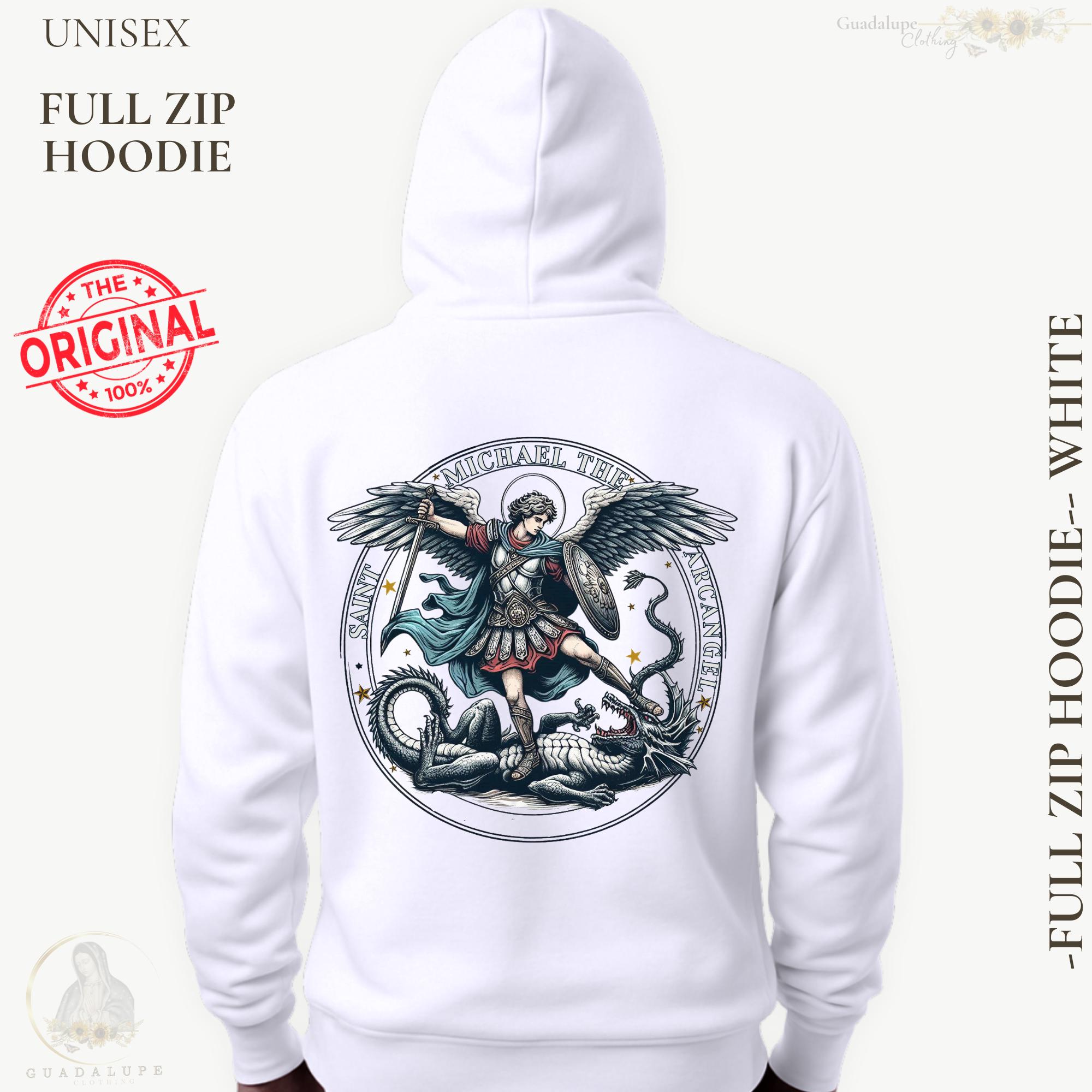 Saint Michael Archangel Full Zip Hoodie | Catholic Men Guardian