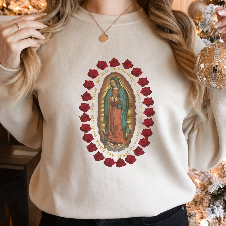 Vintage Guadalupe Sweatshirt Our Lady of Guadalupe Sweater - Etsy