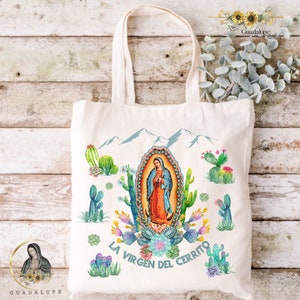 Unsere Dame von Guadalupe Canvas Einkaufstasche, ästhetische Virgen de Guadalupe Einkaufstasche, Jungfrau Maria Einkaufstasche, Guadalupe Umhängetasche, Katholiken Geschenke