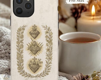 Catholic Mom Gifts, Holy Family Three Hearts Phone Case | Catholic Gift