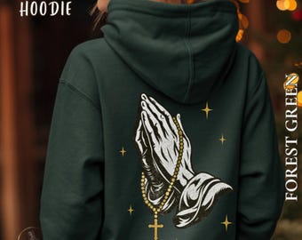 Our Lady of Guadalupe Praying Hands Rosary Hoodie | Catholic