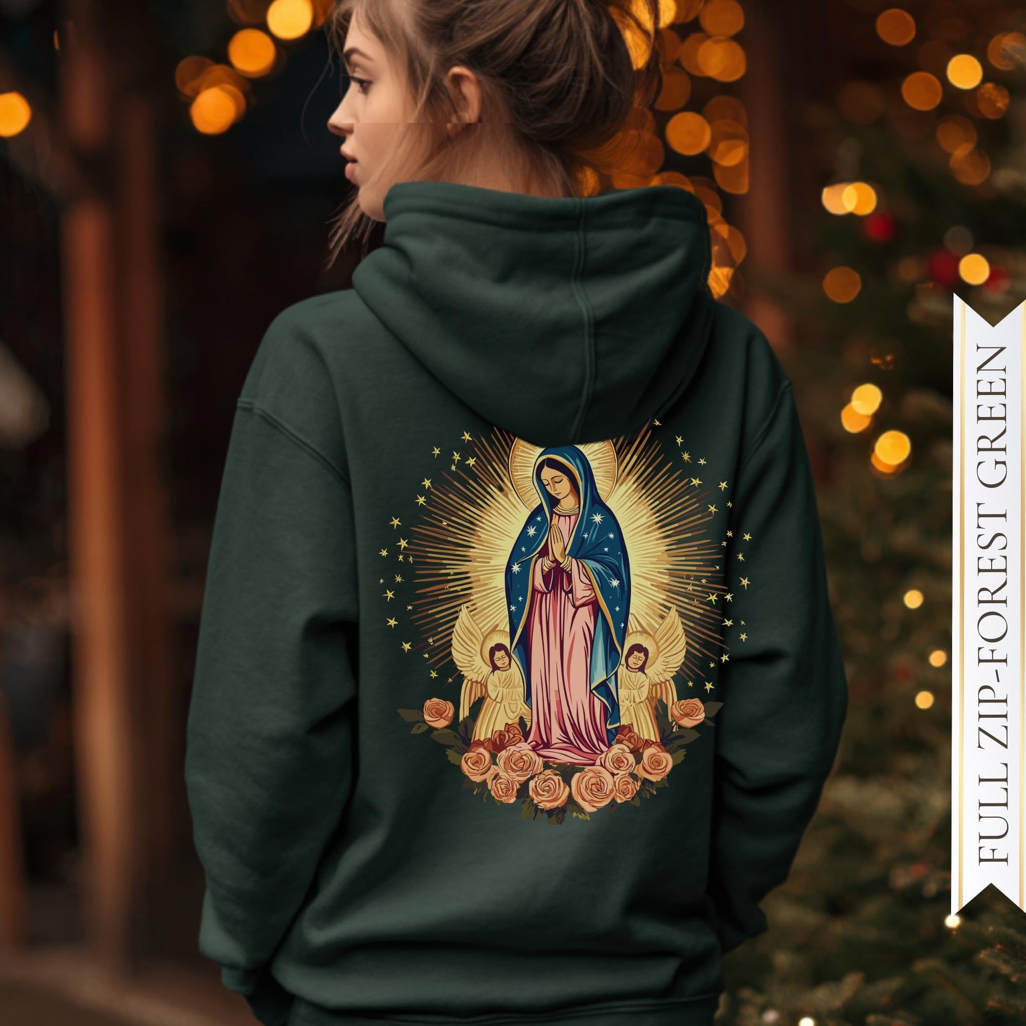 Zip-up Our Lady of Guadalupe Hoodie | Virgin Mary Zip-up