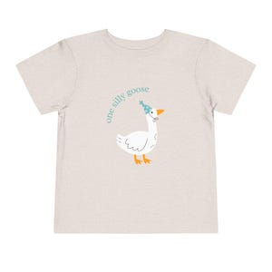 ONE SILLY GOOSE Blue Design Toddler Short Sleeve Tee