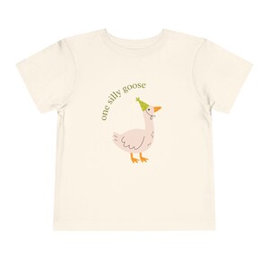 ONE SILLY GOOSE Gender Neutral Green Design Toddler Short Sleeve Tee