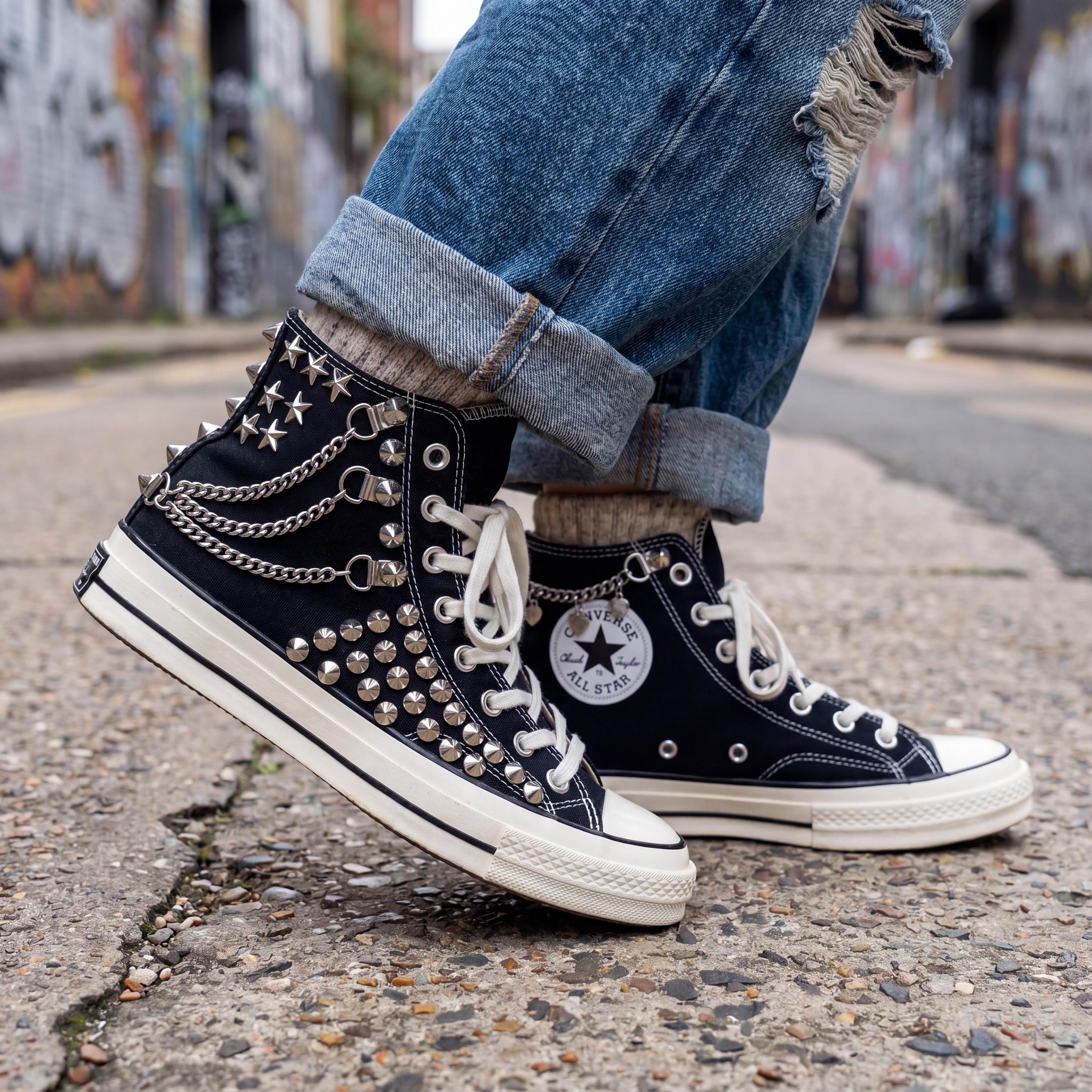 Chrome Hearts Converse - Etsy Canada