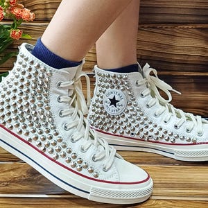 Custom Studded Converse High Top Shoes for Men