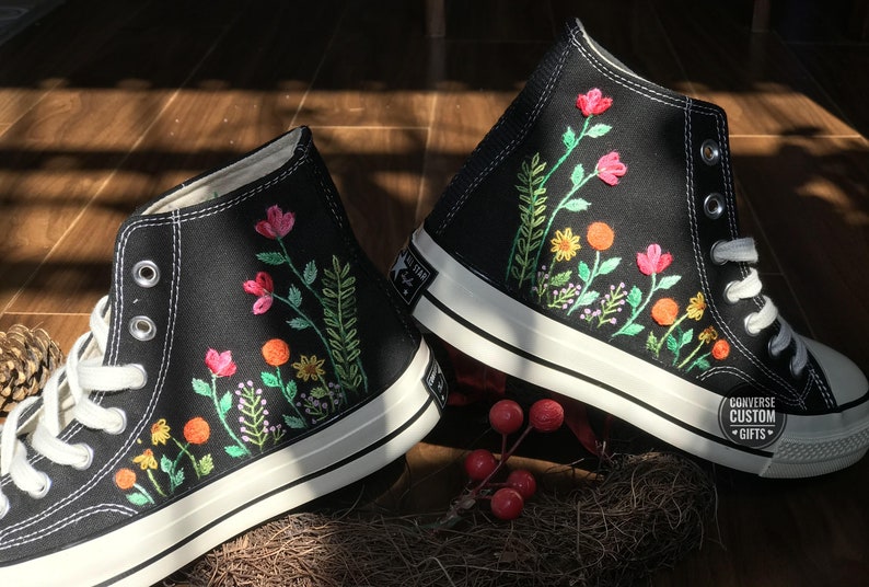 Embroidered Converse/ Custom Embroidered Converse/ Converse Etsy