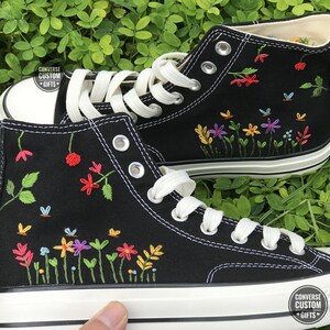 Embroidered Converse/ Converse Custom Flower Embroidery/ Floral Embroidered Converse