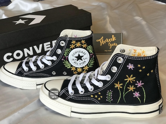 Embroidered Converse/ Custom Converse Chuck Taylor Embroidered Flowers –  lovewashedlinen