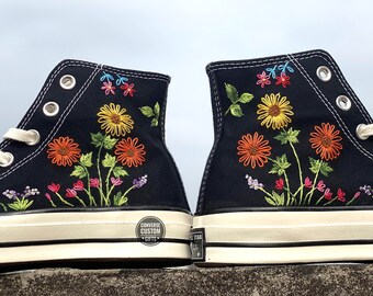 Hand Embroidered Converse: Custom Floral Sneakers
