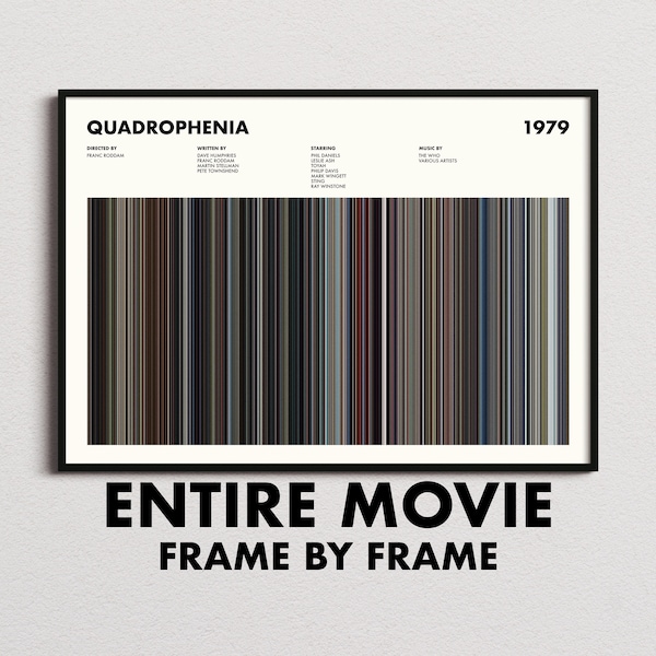 Quadrophenia Movie Barcode Print, Quadrophenia Print, Quadrophenia Poster, Quadrophenia Wall Art, Quadrophenia Art Print