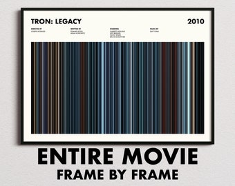 Tron Legacy Movie Barcode Print, Tron Legacy Print, Tron Legacy Poster, Tron Legacy Wall Art, Tron Legacy Art Print