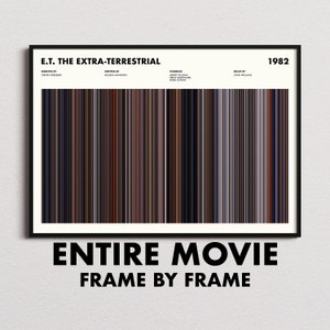 ET The Extra Terrestrial Movie Barcode Print, ET Print, ET Poster, E.T. Wall Art, E.T. Art Print