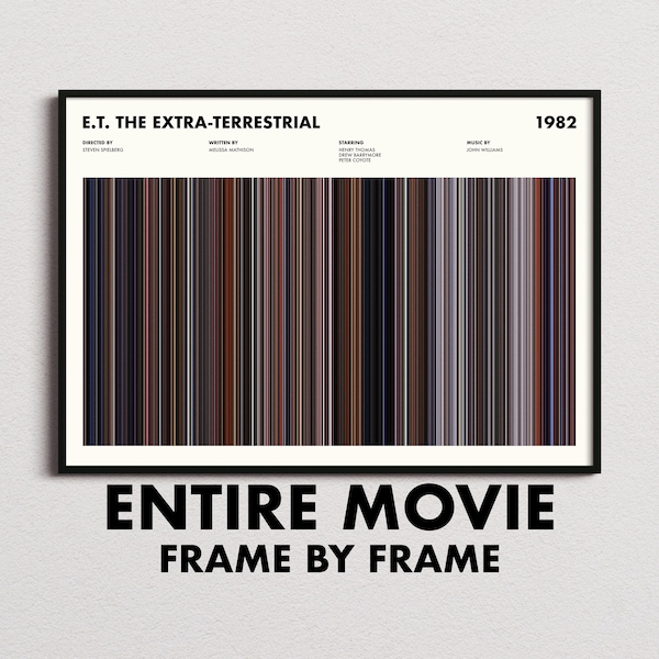 ET The Extra Terrestrial Movie Barcode Print, ET Print, ET Poster, E.T. Wall Art, E.T. Art Print