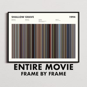 Shallow Grave Movie Barcode Print, Shallow Grave Print, Shallow Grave Poster, Shallow Grave Wall Art, Shallow Grave Art Print