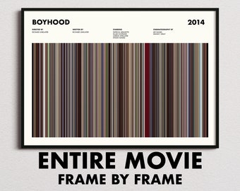Boyhood Movie Barcode Print, Boyhood Movie Print, Boyhood Movie Poster
