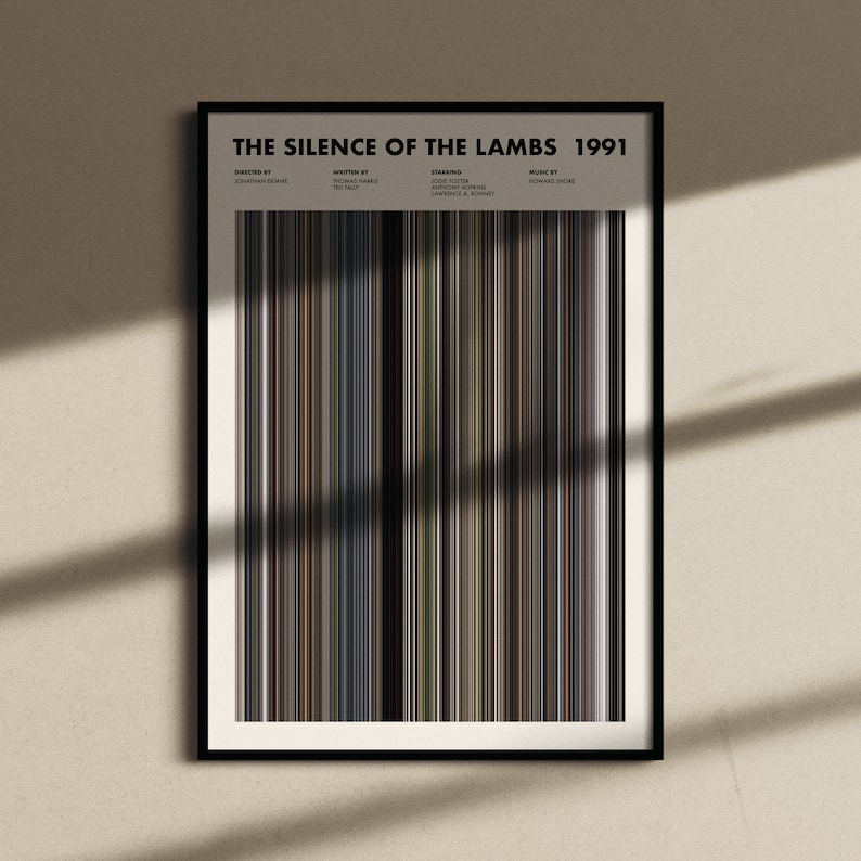 The Silence Of The Lambs Movie Barcode Print, Silence Of The Lambs Poster, Silence Of The Lambs Gifts, Silence Of The Lambs Print zdjęcie 9