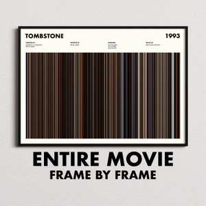 Tombstone Movie Barcode Print, Tombstone Print, Tombstone Poster, Tombstone Wall Art, Tombstone Art Print, Tombstone Frames