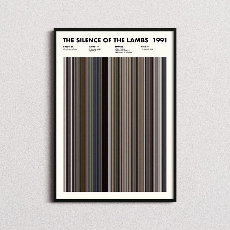 The Silence Of The Lambs Movie Barcode Print, Silence Of The Lambs Poster, Silence Of The Lambs Gifts, Silence Of The Lambs Print zdjęcie 2