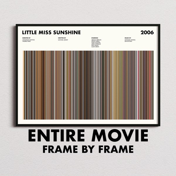 Little Miss Sunshine Movie Barcode Print, Little Miss Sunshine Print, Little Miss Sunshine Poster, Little Miss Sunshine Frames Print