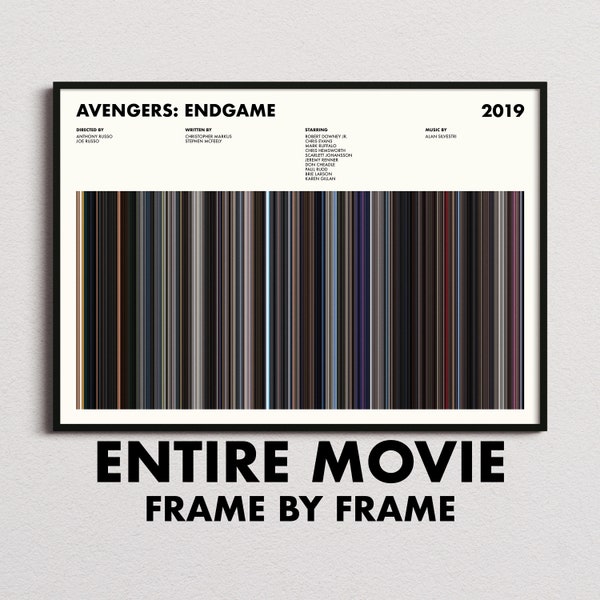 Avengers Endgame Movie Barcode Print, Avengers Endgame Print, Avengers Endgame Poster, Avengers Endgame Wall Art, Avengers Endgame Art Print