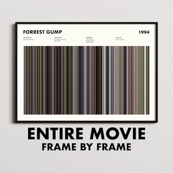Forrest Gump Movie Barcode Print, Forrest Gump Print, Forrest Gump Poster, Forrest Gump Wall Art, Forrest Gump Gifts
