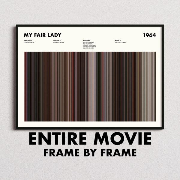 My Fair Lady Movie Barcode Print, My Fair Lady Print, My Fair Lady Poster, My Fair Lady Wall Art, My Fair Lady Art Print