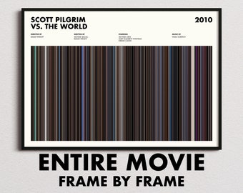 Scott Pilgrim vs The World Movie Barcode Print, Scott Pilgrim Print, Scott Pilgrim Poster, Scott Pilgrim Wall Art, Scott Pilgrim Art Print