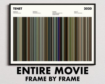 Tenet Movie Barcode Print, Tenet Print, Tenet Poster, Tenet Wall Art, Tenet Frames Print, Christopher Nolan Prints