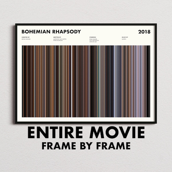 Bohemian Rhapsody Movie Barcode Print, Bohemian Rhapsody Print, Bohemian Rhapsody Poster, Bohemian Rhapsody Wall Art