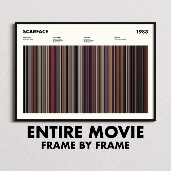 Scarface Movie Barcode Print, Scarface Print, Scarface Poster, Scarface Art, Scarface Gifts