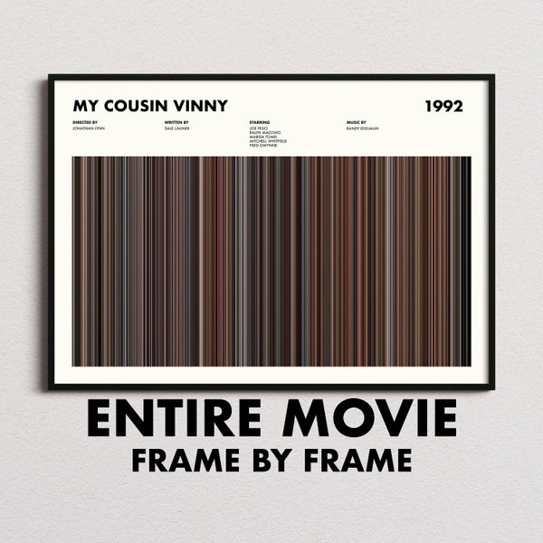 My Cousin Vinny Movie Barcode Print, My Cousin Vinny Print, My Cousin Vinny Poster, My Cousin Vinny Wall Art