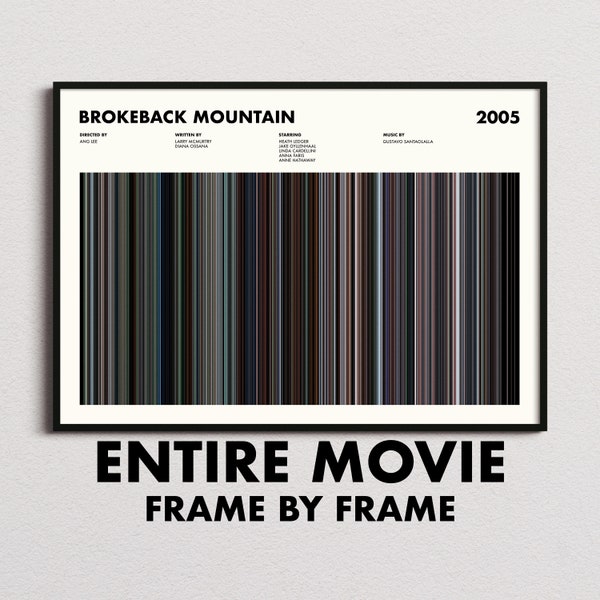 Brokeback Mountain Movie Barcode Print, Brokeback Mountain Print, Brokeback Mountain Poster, Brokeback Mountain Wall Art