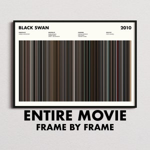 Black Swan 2010 Movie Barcode Print, Black Swan Print, Black Swan Poster, Black Swan Wall Art, Black Swan Frames Print