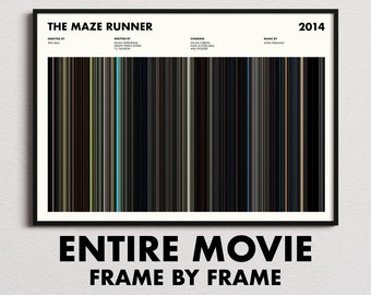 The Maze Runner Movie Barcode Print, The Maze Runner Print, The Maze Runner Poster, The Maze Runner Wall Art