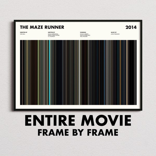 Impression code-barres du film The Maze Runner, Impression The Maze Runner, Poster The Maze Runner, Art mural The Maze Runner