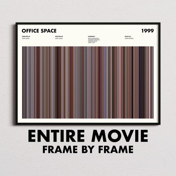 Office Space Movie Barcode Print, Office Space Print, Office Space Poster, Office Space Wall Art, Office Space Art Print
