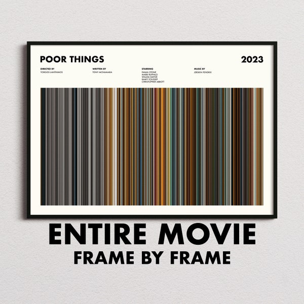 Poor Things Film Strichcode Print, Poor Things Druck, Poor Things Poster, Poor Things Wandkunst, Poor Things Kunstdruck