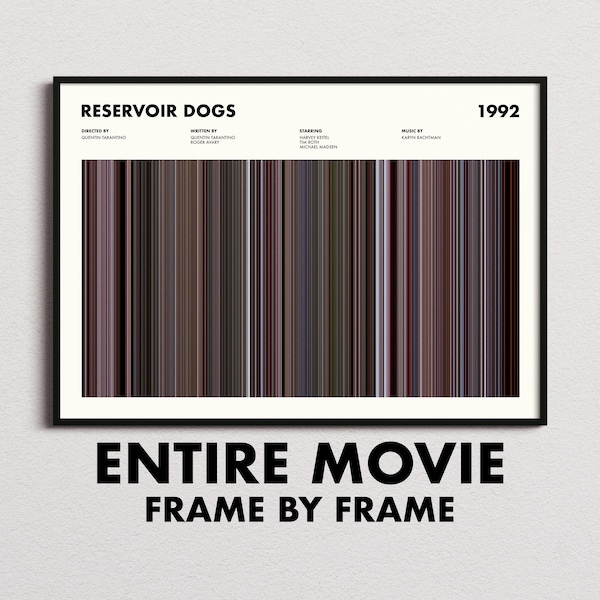 Reservoir Dogs Movie Barcode Print, Reservoir Dogs Print, Reservoir Dogs Poster, Reservoir Dogs Wall Art, Reservoir Dogs Gifts