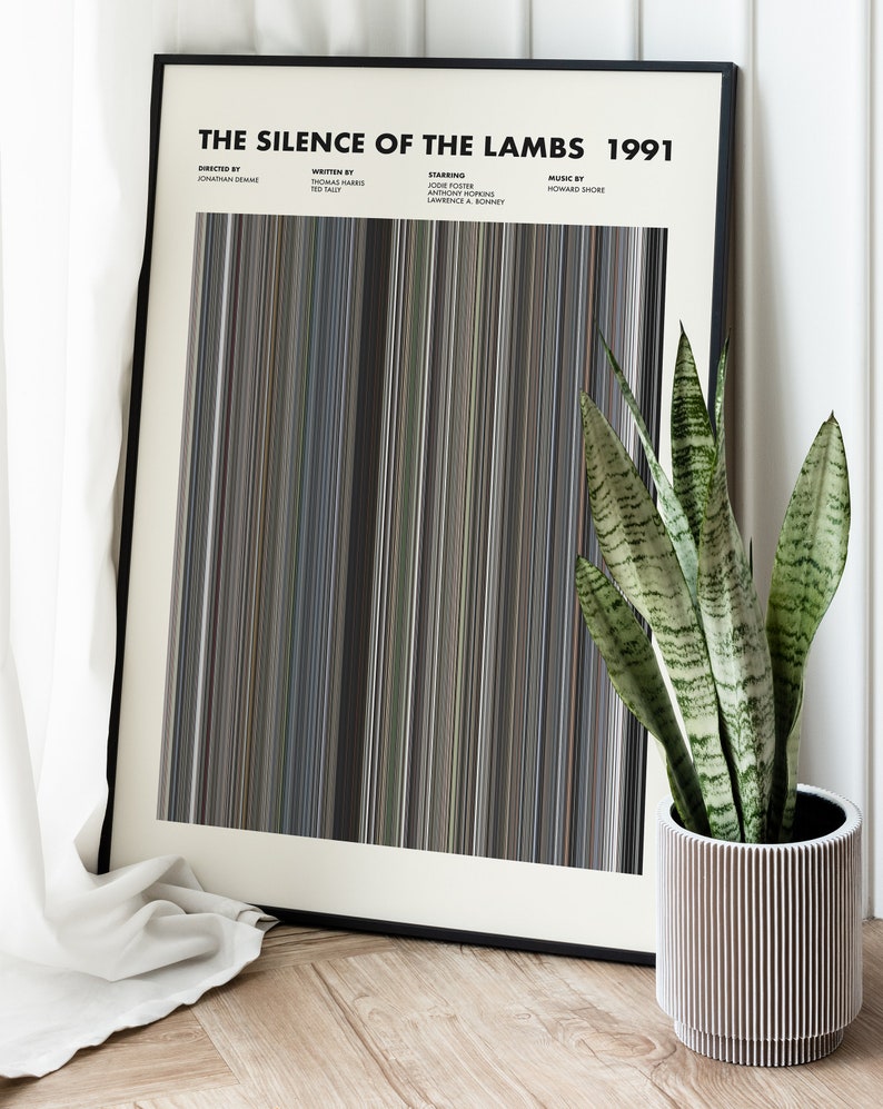 The Silence Of The Lambs Movie Barcode Print, Silence Of The Lambs Poster, Silence Of The Lambs Gifts, Silence Of The Lambs Print zdjęcie 8