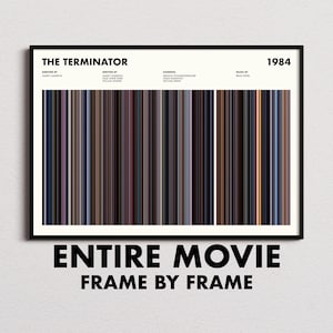 The Terminator Movie Barcode Print, The Terminator Print, The Terminator Poster, The Terminator Wall Art, The Terminator Frames Print